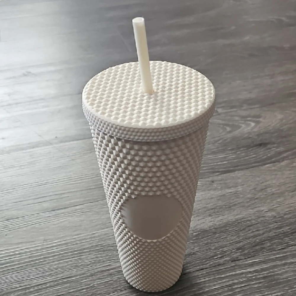 Cream spiked tumbler cup. NWOTS. 24oz